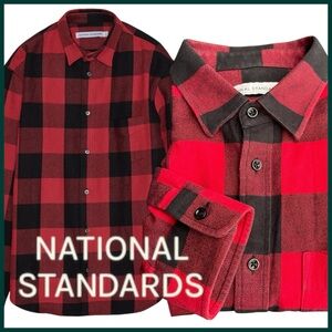 National Standards Red and Black Japanese Buffalo Twill Shirt (S/M)